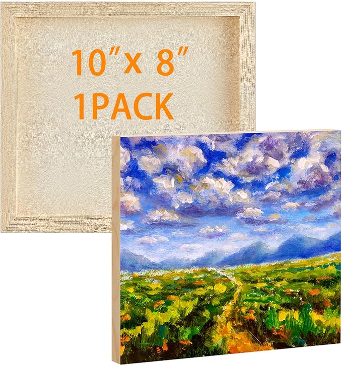 Barydat 24 Pcs Wood Panels for Painting 10'' x 8'' Unfinished Wood Canvas Board Artist Wall 0.79'' Deep Wooden Cradled Panels for DIY Crafts, Easel Display, Painting Pouring Arts Use with Oil, Acrylic