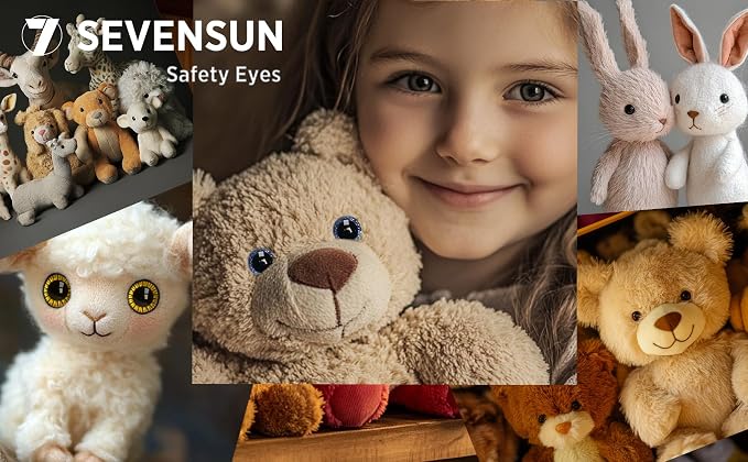 SEVENSUN 266 PCS Safety Eyes for Crocheting, Crochet Safety Eyes and Noses for Amigurumi Crochet Animals Craft Doll Eye Glasses