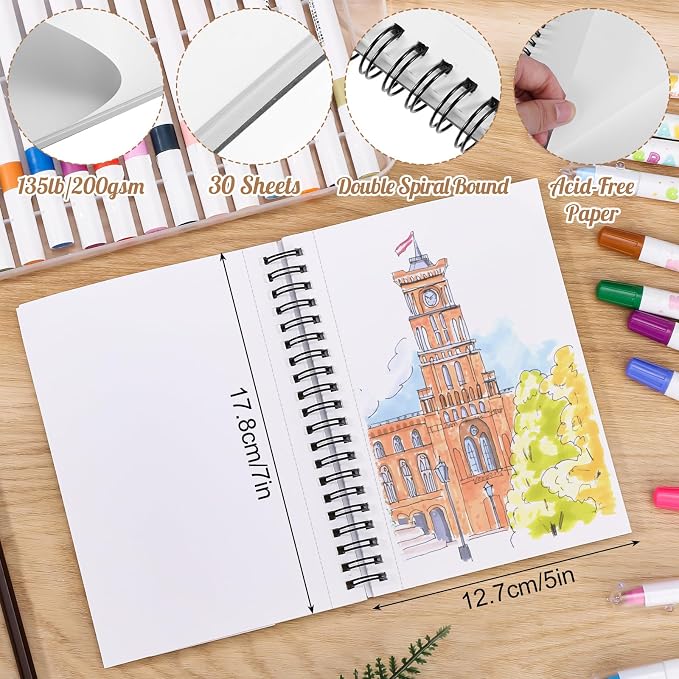 5×7 Marker Paper Pad, 30 Sheets, 200gsm Double-Sided Bleedproof Paper
