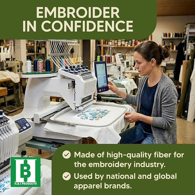 HBI Tear Away Embroidery Stabilizer Roll, 1.8 oz Medium, 15 in x 50 yd | 1.8 oz tearaway backing, machine and hand embroidery, tears clean, fits all hoops and machines, white, made in USA