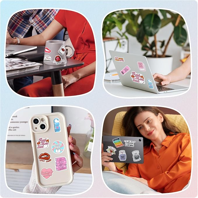 EOAOD 100 Book Stickers for Kindle, Smutty Bookish Stickers for Adults | Waterproof Vinyl for Laptops, Water Bottles, Journals and E-Readers, Made for Romance Fans, Book Lovers and BookTok Gifts