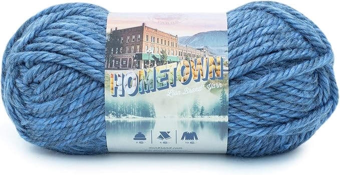 Lion Brand Yarn Hometown Yarn, Super-Bulky Yarn for Knitting, Crocheting, and Crafting, 1 Pack, Sleepy Hollow Spirit | Super Bulky Acrylic Fiber for Warm Crochet Blankets, Knit Winter Hats, Chunky Cardigans, Soft Scarves, Weaving