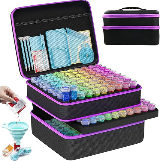 ARTDOT 240 Slots Storage Container for Diamond Art Kits for Adults,Portable Bead Storage Boxes for Diamond Painting Accessories and Tools