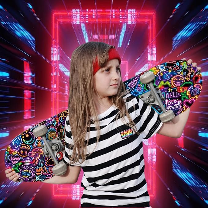 Water Bottle Stickers 300 Pcs Cute Cool Neon Sticker Packs, Classroom Rewards Prizes for Kids, Waterproof Vinyl Stickers for Water Bottles Laptop Scrapbooking Skateboard Journal Guitar Suitcase etc