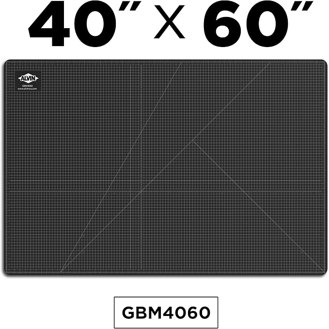ALVIN GBM Self-Healing Cutting Mat 40 x 60 inch | Double-Sided Green/Black | 5-Layer Gridded Surface for Arts, Crafts and Sewing - Model GBM4060