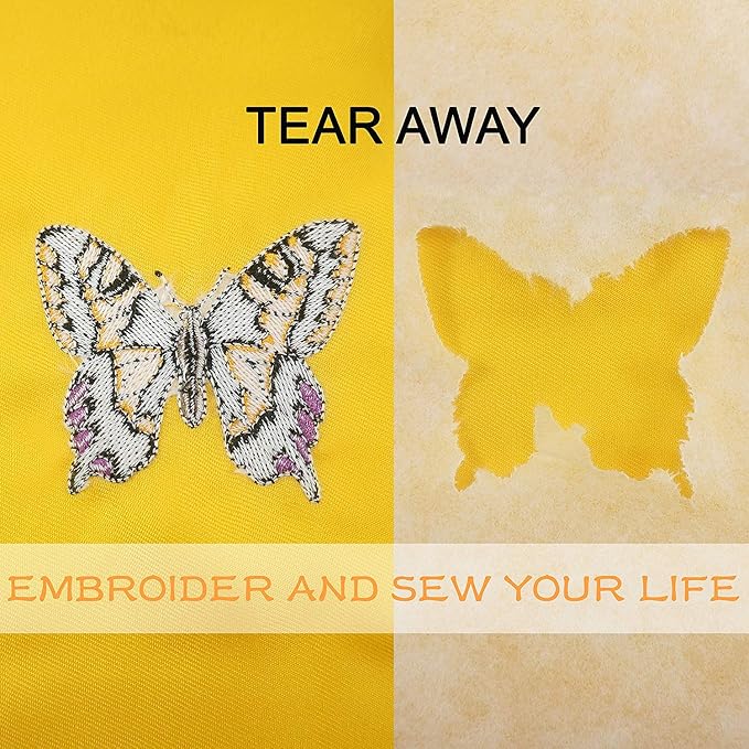 New brothread Tear Away Embroidery Stabilizer 20" x 25 Yd Roll | Embroidery Backing, Medium Weight 1.8oz, Cut into Various Sizes, Used for Machine Embroidery and Hand Sewing