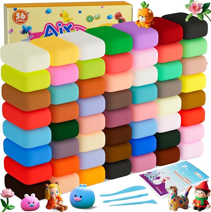 ARTPAR Air Dry Clay 56 Colors,Modeling Clay for Kids,Molding Magic Clay Kit