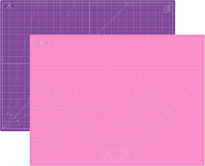 Headley Tools Thickened 36 x 48 Inch Self Healing Sewing Cutting Mat, A0 Rotary Cutting Sewing Mat for Crafts, Double Sided 5-Ply Table Cutting Board for Fabric Quilting Leather Hobby, Pink/Purple