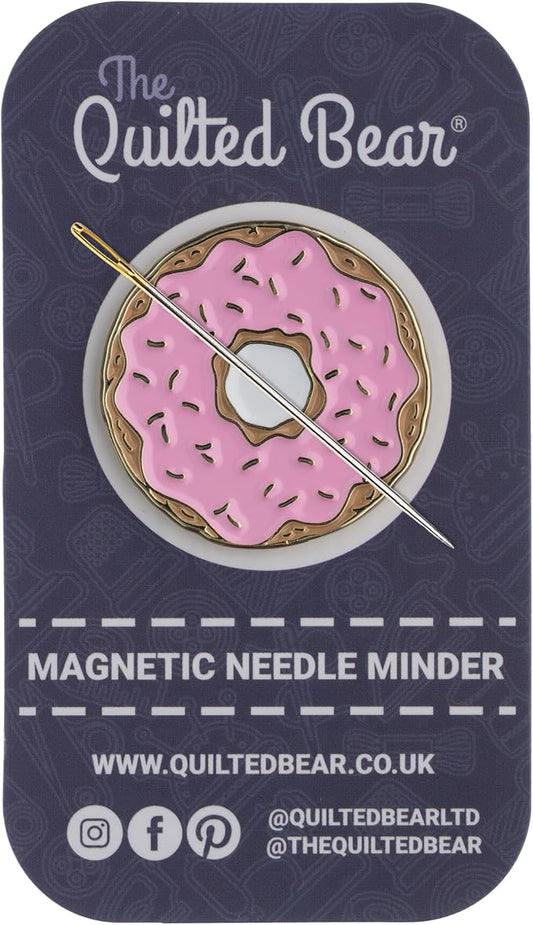 The Quilted Bear Magnetic Needle Minder, Donut | Enamel Needle Keeper for Embroidery & Cross Stitch, Secure Holder for Sewing Needles & Pins, Strong Magnet, Sewing Accessory