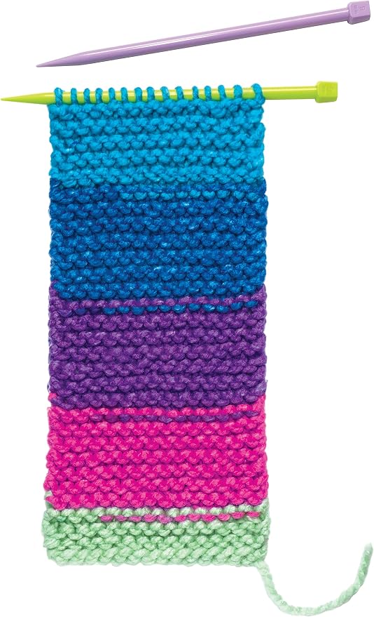 Creativity for Kids Learn to Knit Pocket Scarf - DIY Knitting Kit for Beginners, Kids Craft Kit
