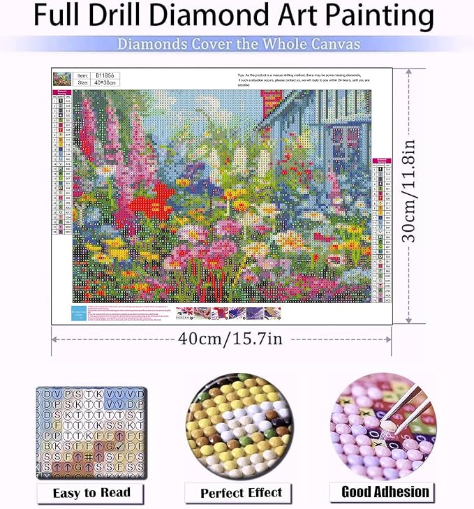 Diamond Art Kits for Adults Wild Flowers Diamond Painting Kit 12x16in | 5D Floral Diamond Art Painting Kit for Adult, DIY Full Round Drill Flowers Gem Art Diamond Dots Kits for Home Wall Decor Gift