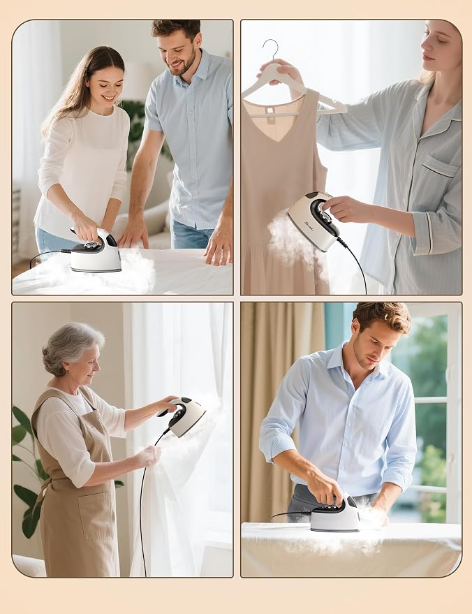 Sundu Mini Steam Iron with Rotary Temp Control for Travel & Sewing