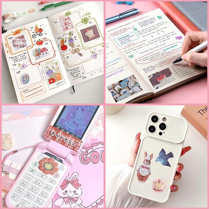 Tmtains 30 Sheets Japanese Manga Style Sticker Book 800+Pcs Heisei Retro Animal Plant Theme Manga Books Style Sticker Vintage Aesthetic Japanese Stickers Book for Adults Scrapbooking Notebook (Animal)