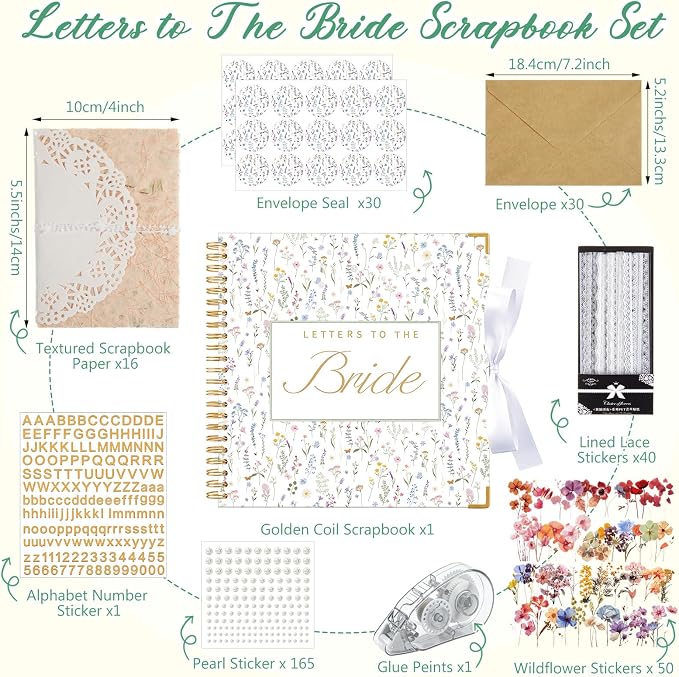 Humyoun Letters to Bride Scrapbook,12 X 12 Inch,Wildflower,Colorful