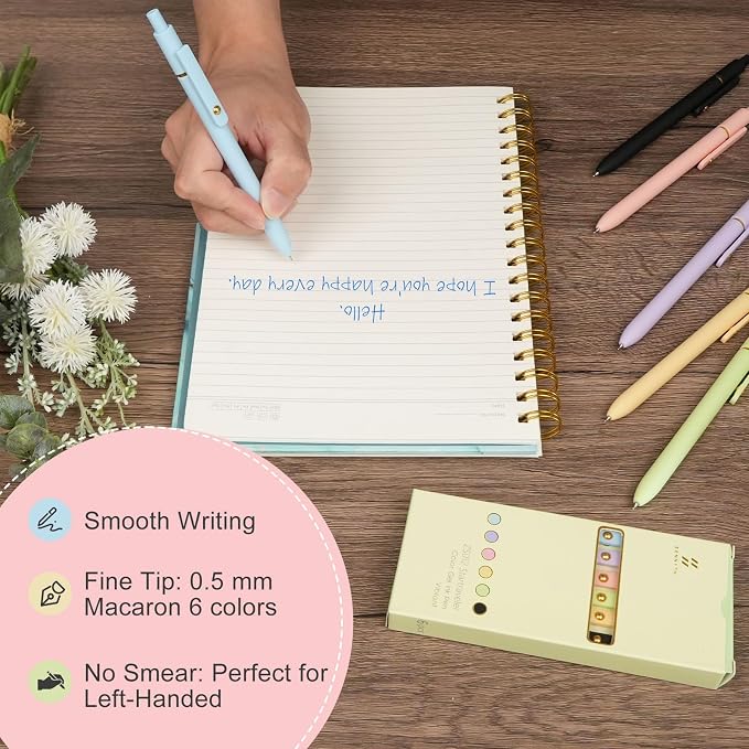 Ddaowanx Colored Gel Pens Set,0.5mm Retractable Quick Dry Colorful Ink Pens