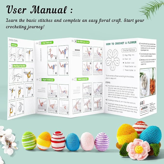 INSCRAFT Crochet Yarn Kit for Beginners Adults and Kids, Includes 1650 Yards 30 Colors Acrylic Skeins, User Manual, Hooks, Dark Grass Bag etc, Make Amigurumi & Projects, Starter Set for Professionals