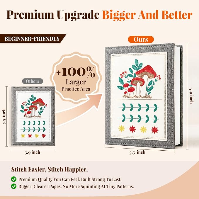 CYANFOUR 2026 New Embroidery Stitch Book Kit for Adults Beginners | Step-by-Step Guide and Video, Includes Multiple Accessories, Gift for Craft Lovers