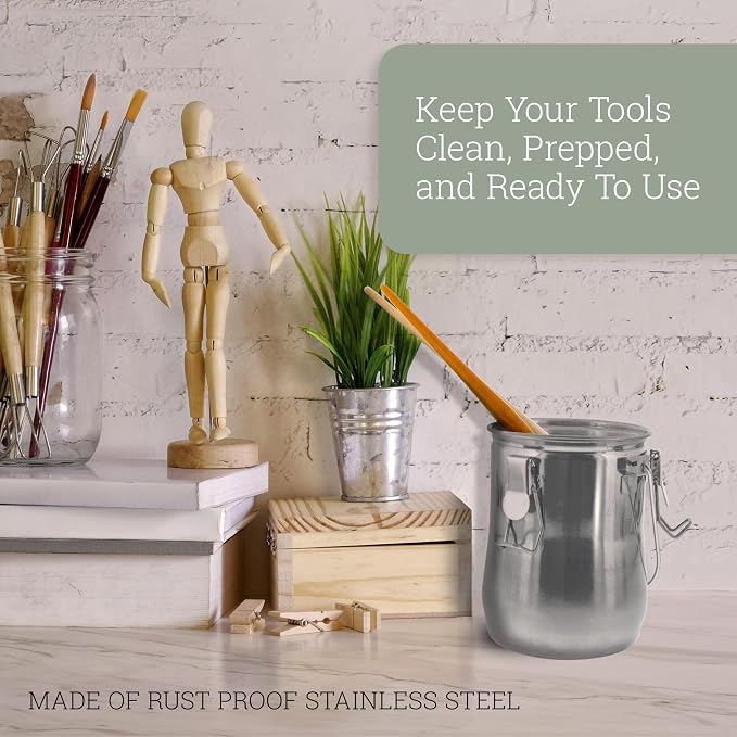 U.S. Art Supply Large Stainless Steel Leak-Proof Deluxe Paint Brush Washer
