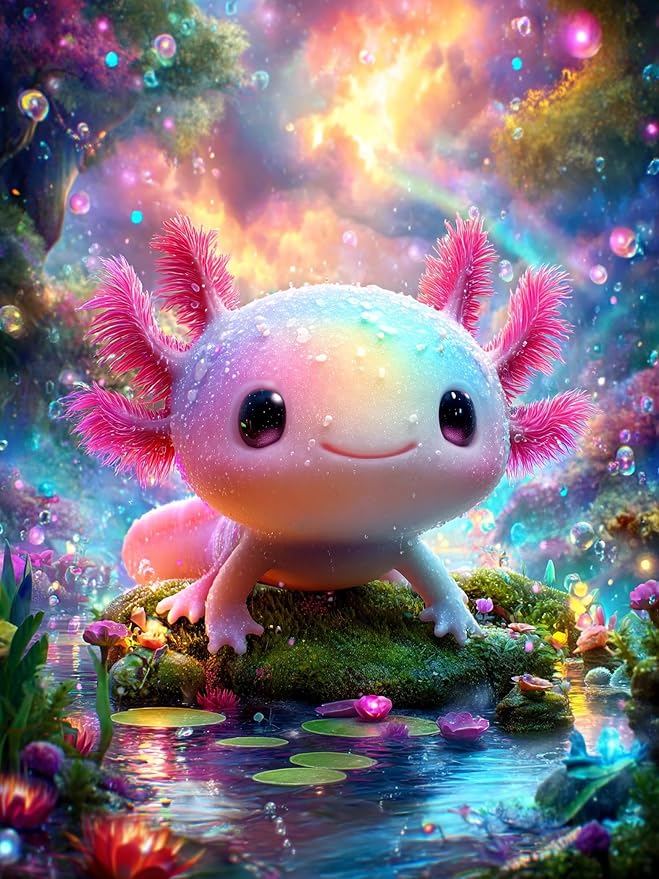 ijbnhd Axolotl Diamond Art Kits for Adults for Home Wall Decor 12x16 inch