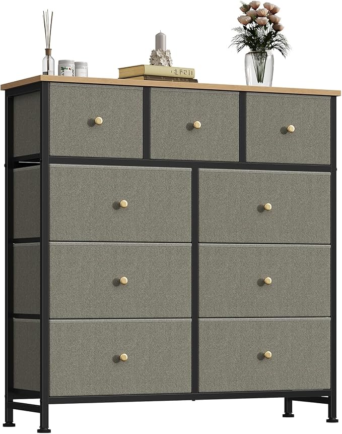 OLIXIS 9 Drawer Tall Dresser for Bedroom, Closet Organizers and Storage