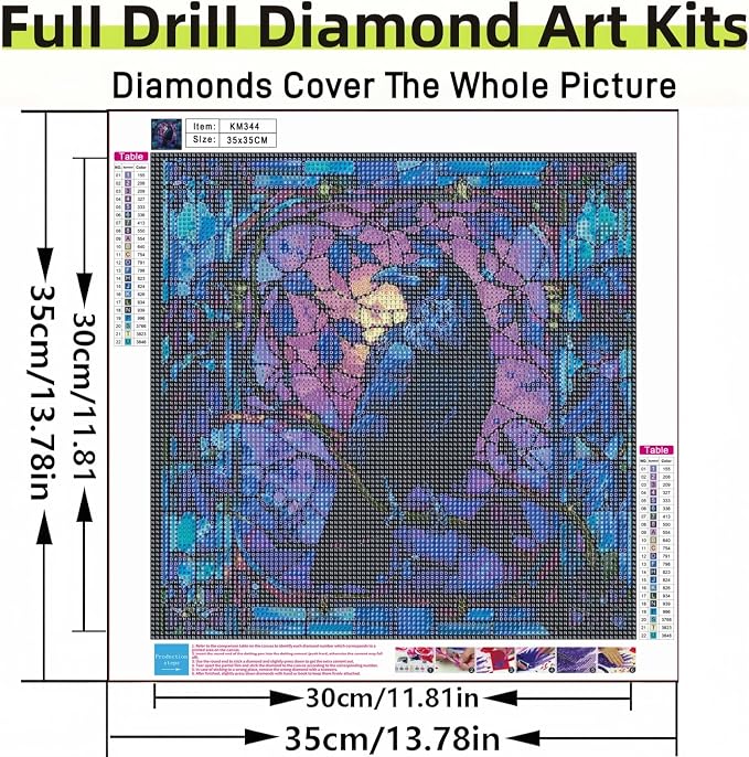 Diamond Painting Kits for Adults,5D Crow Diamond Art Kits for Beginners | DIY Full Drill Dot Painting Gem Art Kits for Home Wall Decor13.78 x13.78 Inch