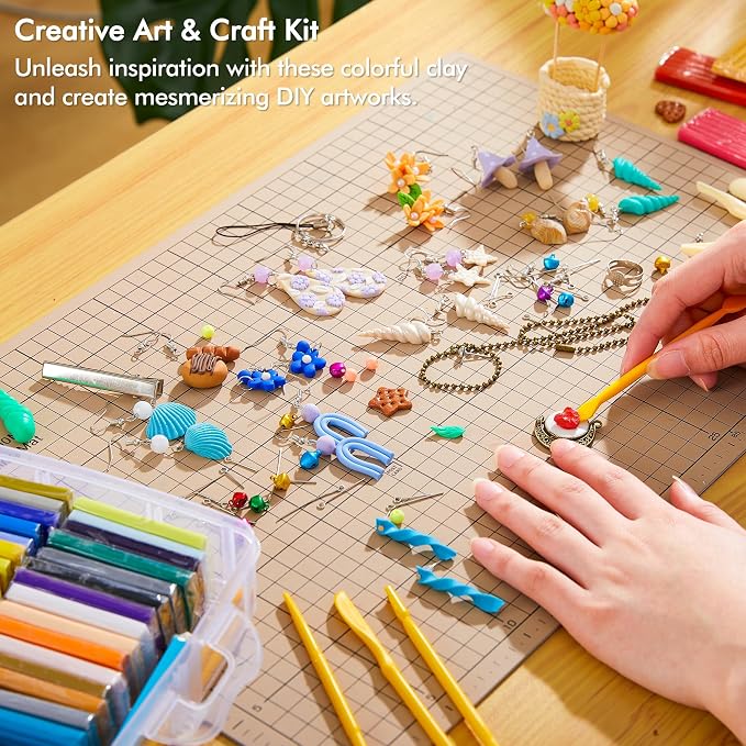Shuttle Art 82 Colors Polymer Clay Kit, Oven Bake Clay for Kids, 19 Sculpting Tools, 16 Accessories, Non-Toxic, Non-Sticky DIY Crafts for Kids Adults