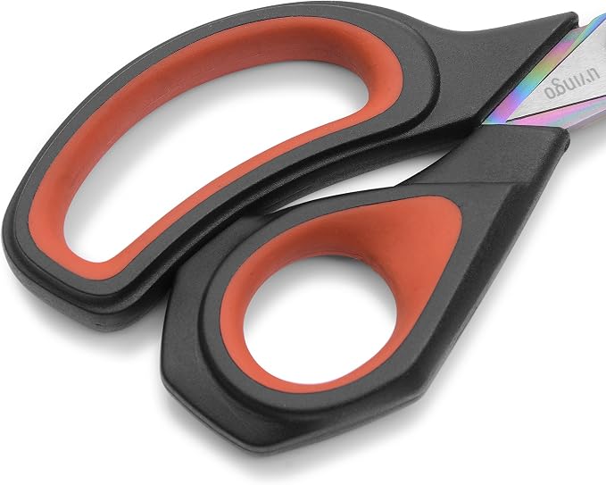 LIVINGO Premium Tailor Scissors Heavy Duty Multi-Purpose Titanium Coating Forged Stainless Steel Sewing Fabric Leather Dressmaking Comfort Grip Shears Professional Crafting (9.5 INCH) (Pack of 2)
