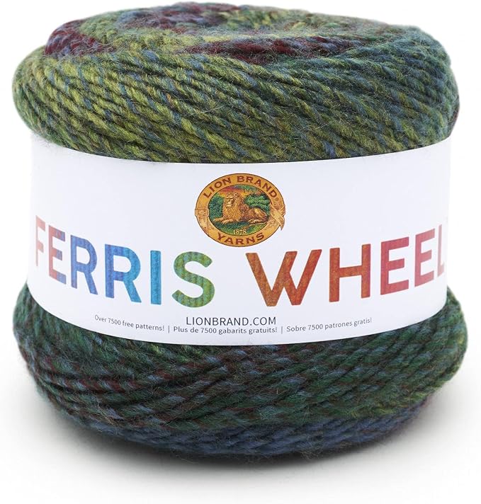 Lion Brand Yarn, Muticolor Ferris Wheel Yarn for Knitting, Crocheting, and Crafts, Imaginary Garden, 1 Pack