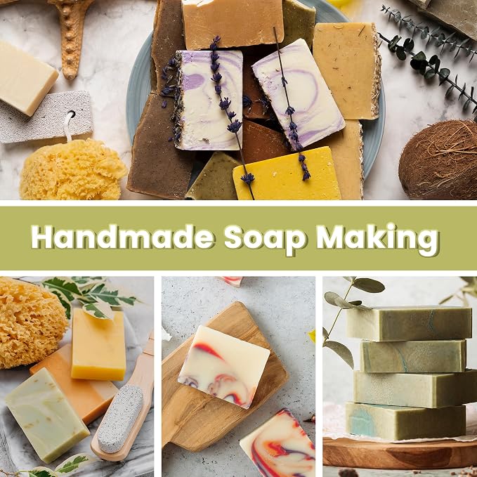 PIUH Deluxe Sopa Making Kit with Soap Supplies for Adults DIY Soaps Maker | DIY Soap Full Set Kits Includes Soap Melter, 4 lb Soap Base, 8 Essencial Oils, Silicone Loaf Molds & Scraper, Cutters, 8 Dyes