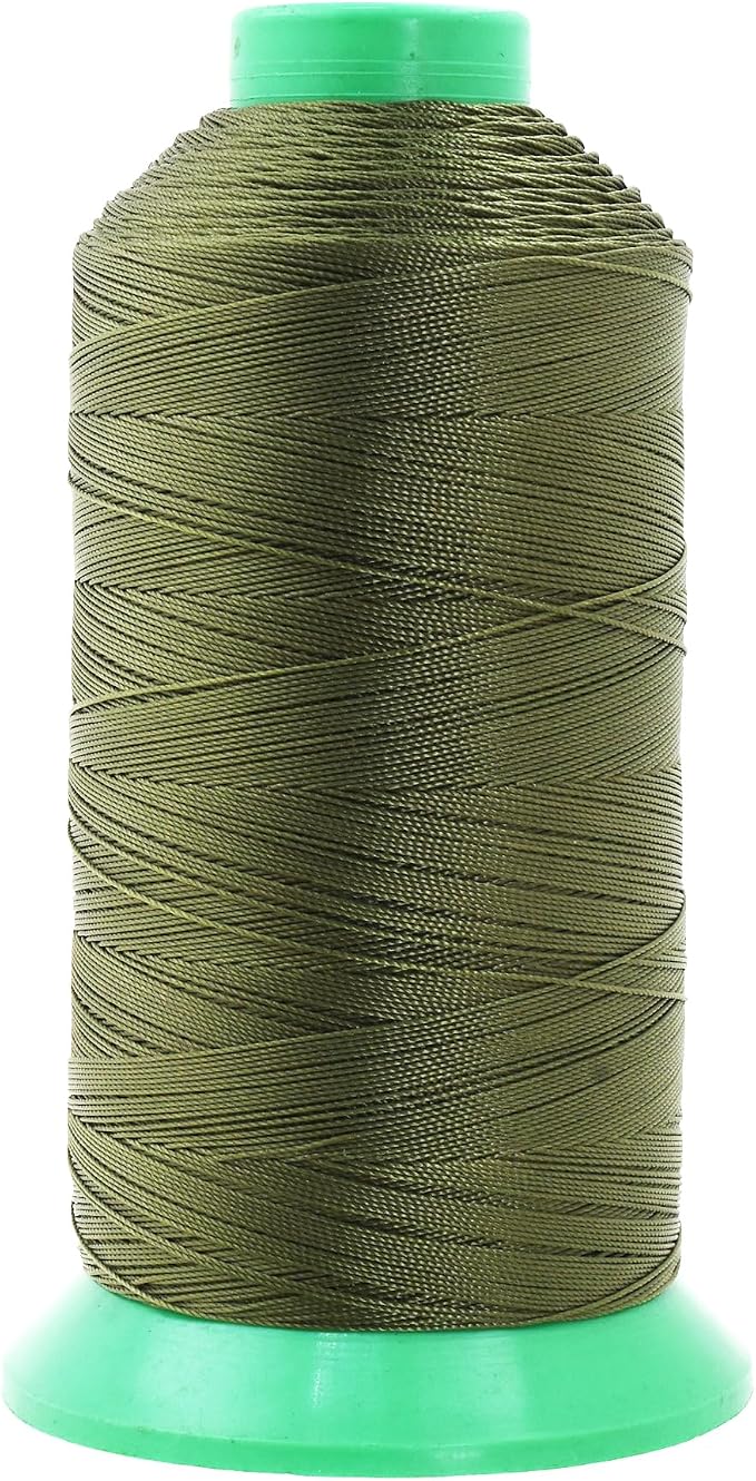 Mandala Crafts Size 138 420D T135 Olive Drab Bonded Nylon Thread, 1250 YDs