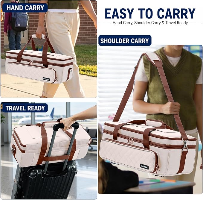 Double Layer Carrying Case with Cutting Mat Pocket & Accessories Storage