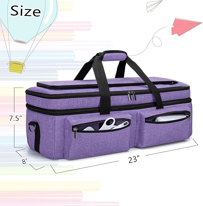 LUXJA Double-layer Bag for Cricut Explore Air (Air2) and Maker, Purple
