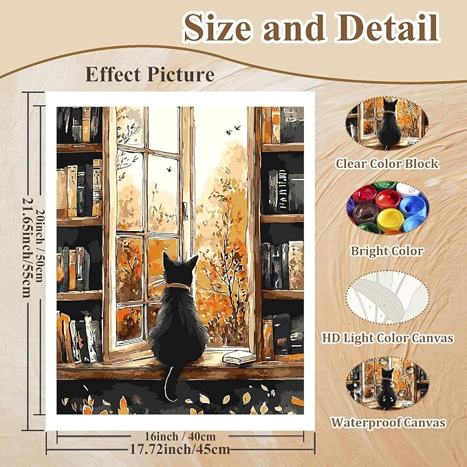 Fall Paint by Numbers Kit for Adults, Paint by Number for Adults 16x20 Inch