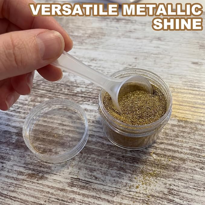Heigble 1 Pc 0.5 Ounce Glitter Embossing Powder Set for DIY Crafts Greeting Cards Making Scrapbooking Wedding Invitations (Gold)