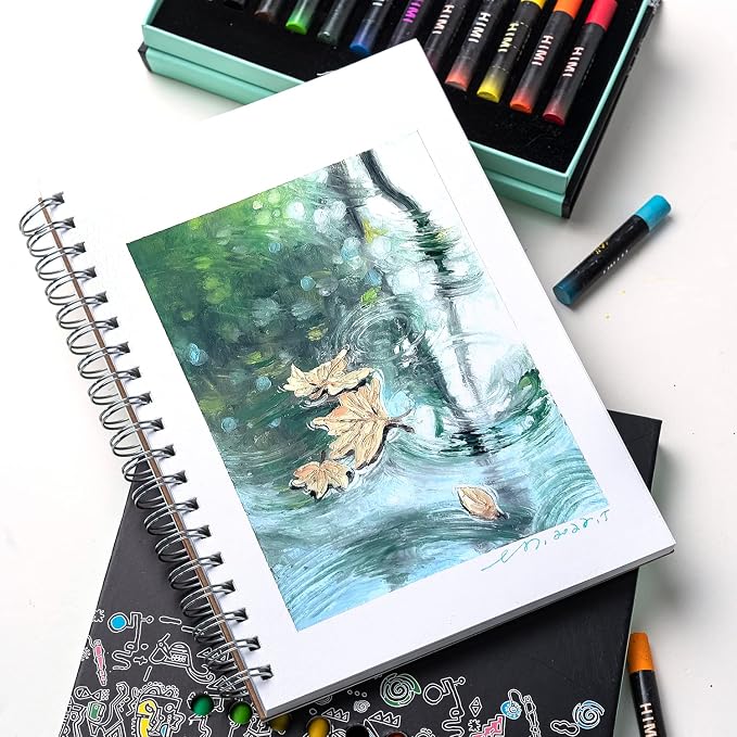 HIMI Gouache Pad 7X10''(98lb/160g) 50 Sheets Mix Paper Pad, Side Wire Bound, Fine Texture, in Gouache Acrylic Art Pad for Sketching, Ink Sketch Book, Art Supplies Drawing Pad Gift （Bird）