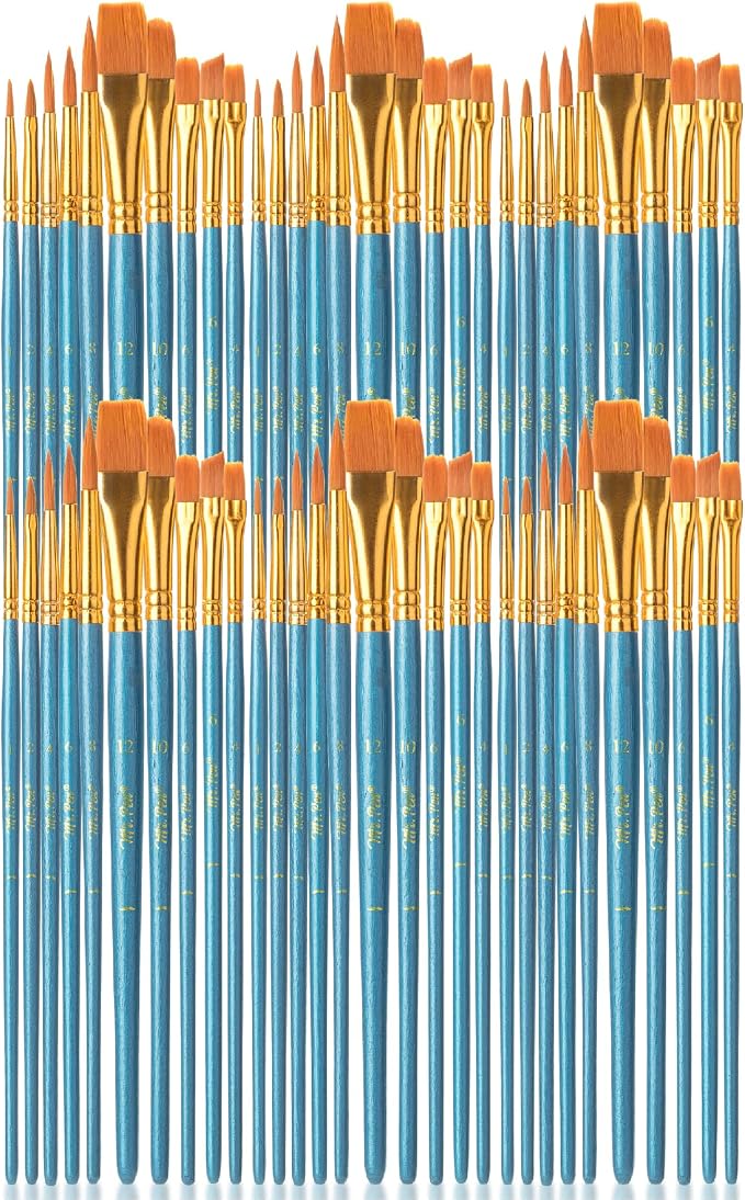 Mr. Pen- Acrylic Paint Brushes Set, 60 Pack, Round & Pointed Tip