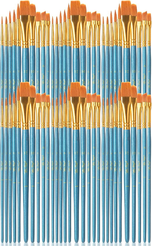 Mr. Pen- Acrylic Paint Brushes Set, 60 Pack, Round & Pointed Tip