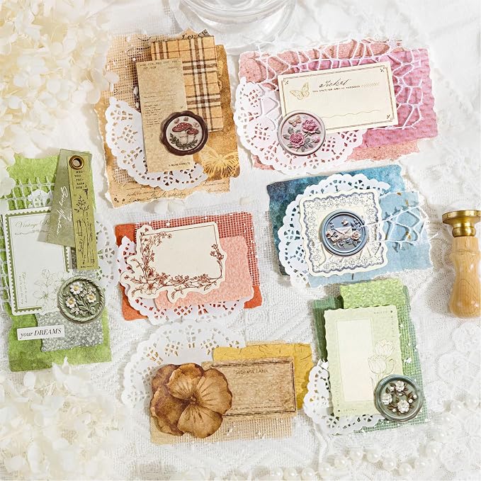 100 Sheets Vintage Scrapbook Papers Journaling Scrapbooking Supplies Kit junk journal supplies Decorative Craft Paper for Planner, Collage Paper Embellishment