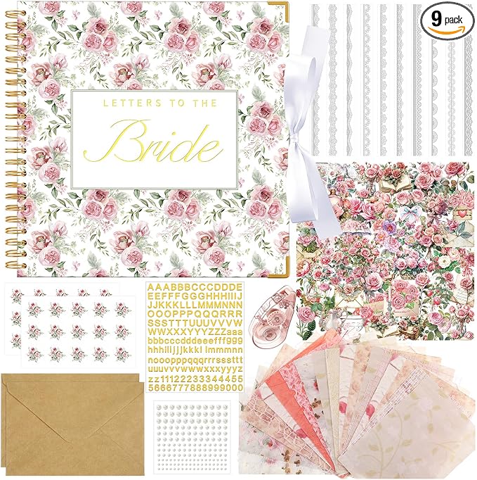 Letters to Bride Scrapbook,12 X 12 Inch,Rose Style,Pink