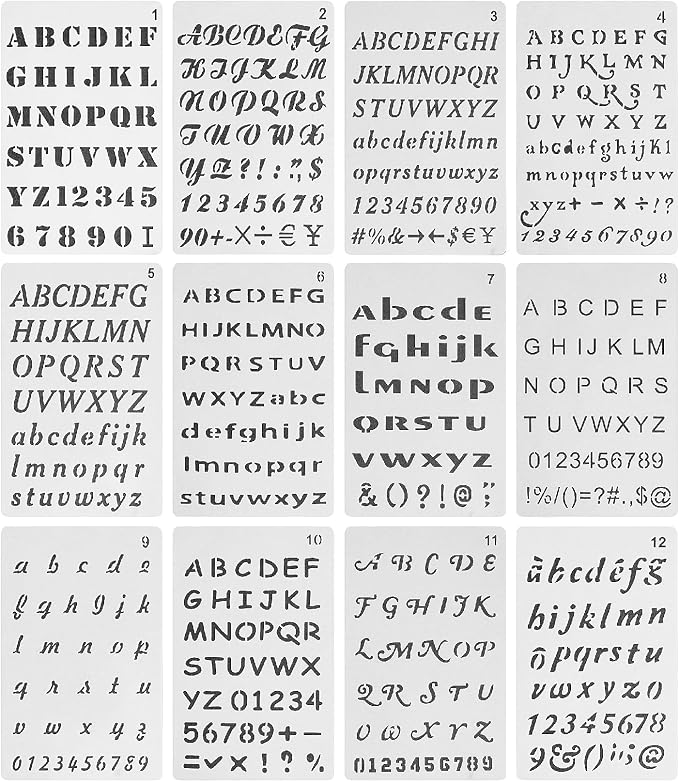 Mr. Pen- Letter Stencils, 4x7 Inch, 12 Pack