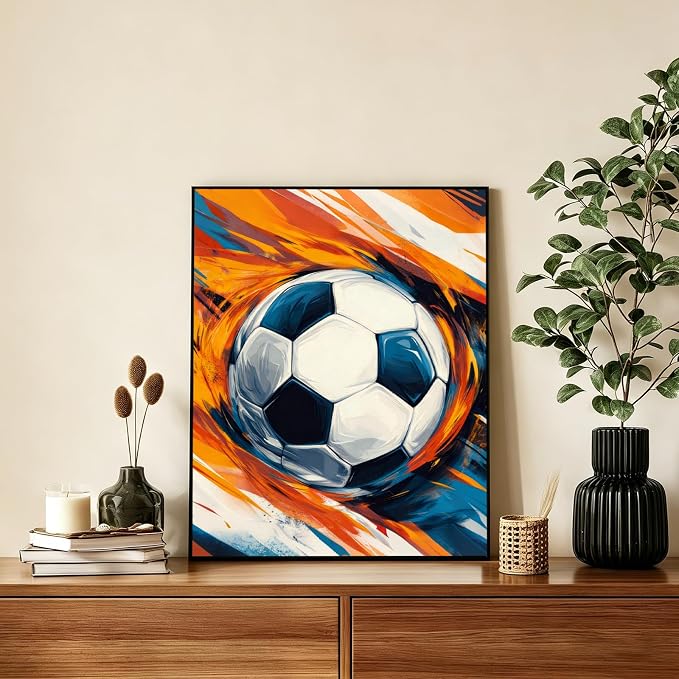 AUKELHJ Paint by Numbers Kit for Adults Beginner, Soccer, 16X20 Inch | Paint by Number for Adults, Beginner Friendly, High-Definition Color Canvas, Stress Relief, Home Decor, Gifts, Unframed