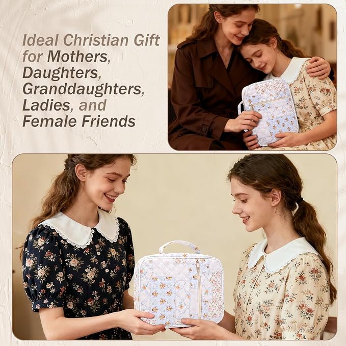 XKDOUS Bible Cover Case for Women Bible Bag Journaling Kit w/Study Supplies