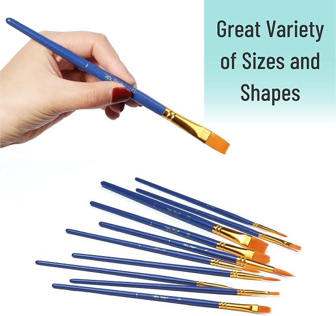 Mr. Pen- Acrylic Paint Brushes Set, 10 Pack, Round & Pointed Tip