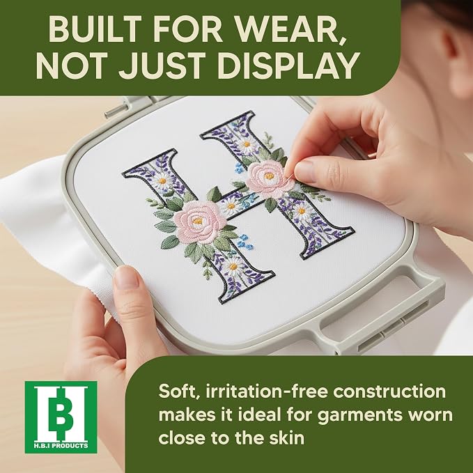 HBI Cut Away Embroidery Stabilizer Sheets, 8 x 8 in, 200 Pack | 2.5 oz precut cutaway backing, 4x4 hoops, knit and stretch fabrics, prevents puckering, machine embroidery, USA made