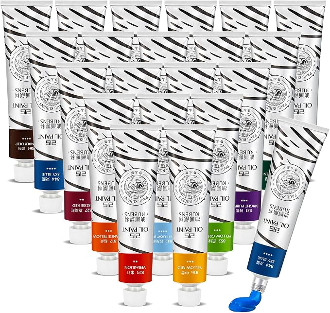 Paul Rubens Oil Paint, 20 Basic Colors*170 ml Large Professional Tubes | Oil Based Paint with High Saturation, Creamy Texture, and Consistency,Art Supplies for Artists, Students, Beginners