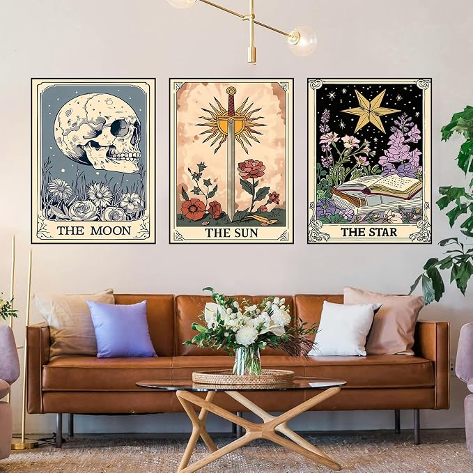 Axquilon 3 Packs Tarot Paint by Numbers Kit for Adults 12x16in