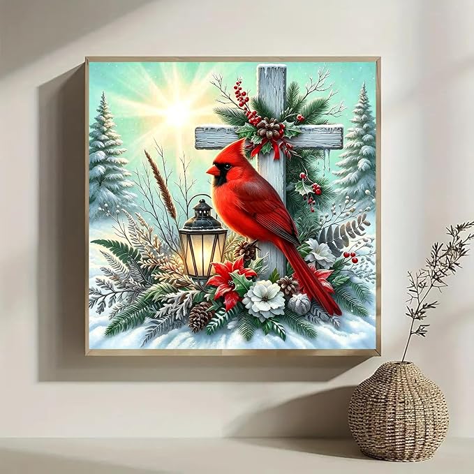 Lophomie Diamond Art Kits for Adults, 5D Cardinal Diamond Painting Kits