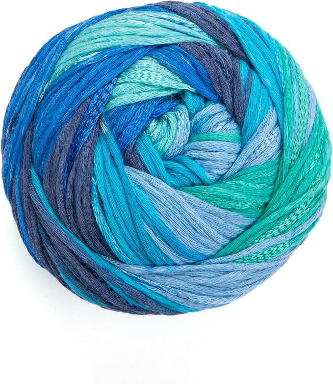 YarnArt Symphony Dream Cotton Yarn -%80 Cotton%20 Viscose Rainbow Multicolor Crochet Knitting Yarn - Suitable for All Blouses, Dresses, Shawls, Bags, Hats - 273 Yards, 3.52 Oz (1 Skein) (3115)