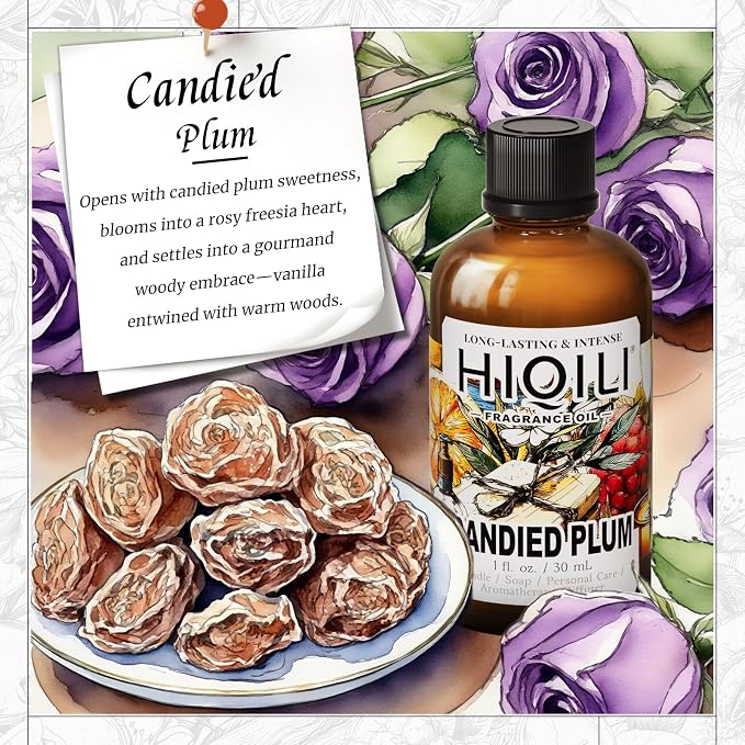 HIQILI Candied Plum Fragrance Oil for Diffuser, Candle & Soap