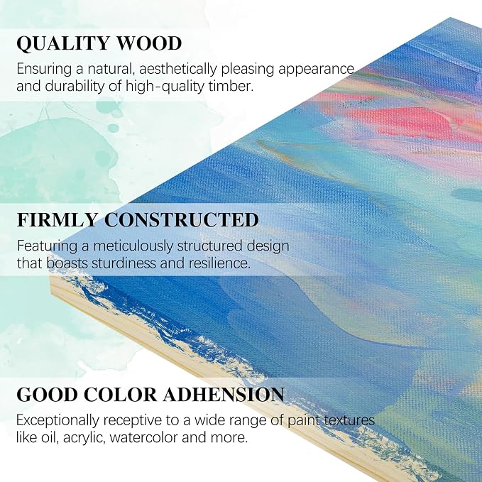 Aodaer 8 Pack Wood Panels 12 x 12 Inch Wooden Panels Canvas Unfinished Craft Wood Boards Panels for Art Crafts Acrylic and Oil Painting Pouring DIY Projects